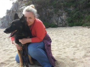 me and desi on the beach